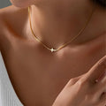 Aurora Necklace with Small Cross Pendant