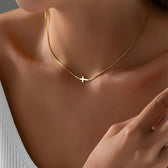 Aurora Necklace with Small Cross Pendant