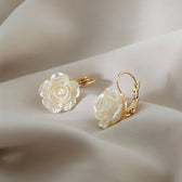 Women's Earrings with Rose Pendant - Pair
