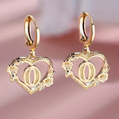 Women's Heart Hoops Highlighting Initial and Floral Details