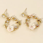 Women Earrings with Flower Crown Design (Pair)