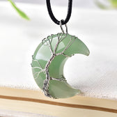 Women Necklace with Tree of Life and Moon Pendant