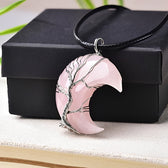 Women Necklace with Tree of Life and Moon Pendant