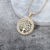Women's Necklace with Tree of Life Pendant and Round Design